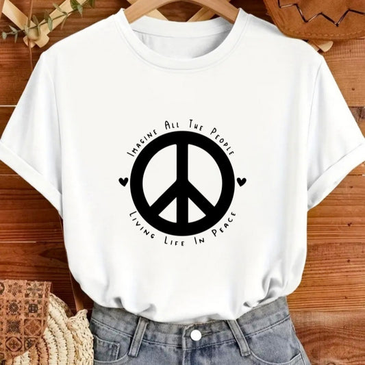 Cross-border Round Neck Fashionable Women's T-shirt